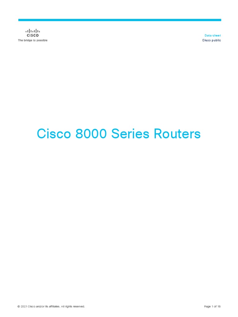 Cisco 8000 Series Routers | PDF | Router (Computing) | Ios