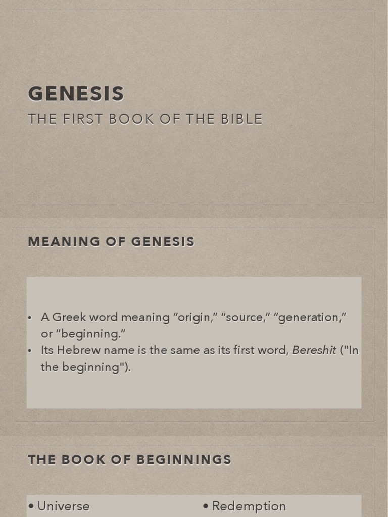 Meaning and Overview of Genesis | PDF | Jacob | Sarah