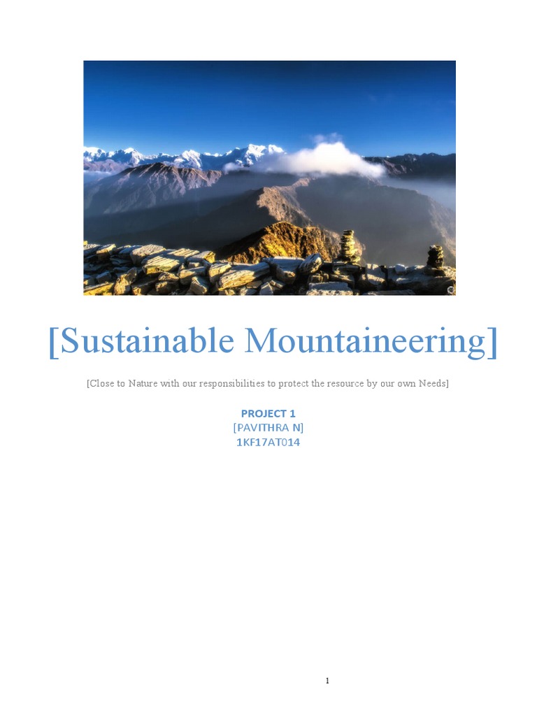 (Sustainable Mountaineering) Project 1 PDF Mountaineering Hiking