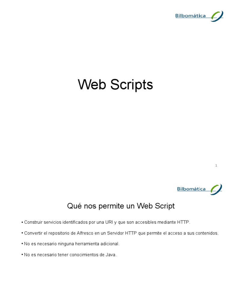 Web Scripts en Alfresco: Acceso REST | PDF | Transferencia de estado ...