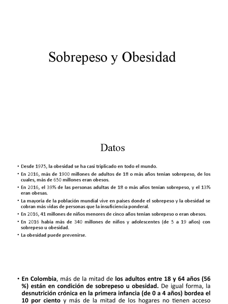 Sobrepeso y Obesidad | PDF | Obesidad | Índice de masa corporal