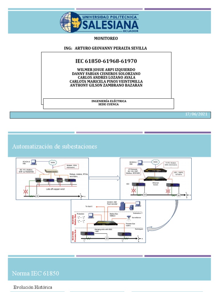 Norma IEC 61850: Automatización de Subestaciones | PDF | Red de ...