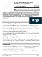 Instructions For Notice of Entry of Appearance As Attorney in Matters Outside The Geographical Confines of The United States