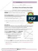 Distance-Time and Velocity-Time Graphs Worksheet