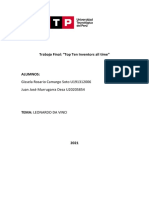 Trabajo Final: "Top Ten Inventors All Time": Gissela Rosario Camargo Soto U191312006 Juan José Murrugarra Deza U20205854