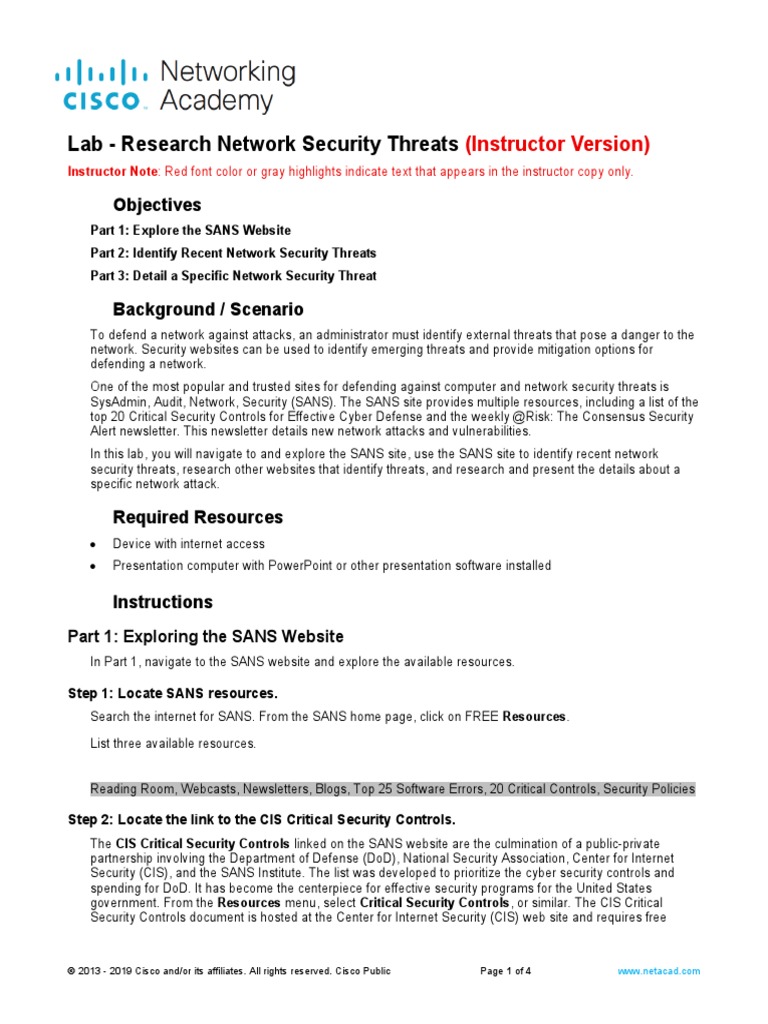 lab research network security threats