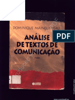 Dominique Maingueneau - Análise de Textos de Comunicação