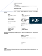 Surat keterangan pindah sekolah Rafli dari SD Cordova Indonesia