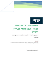 Effects of Leadership Styles and Skills - Case Study