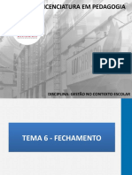 Tema 6 - SLIDES PPT - GESTÃO NO CONTEXTO ESCOLAR