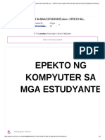 Epekto NG Kompyuter Sa Mga Estudyante - Docx - Epekto Ng..