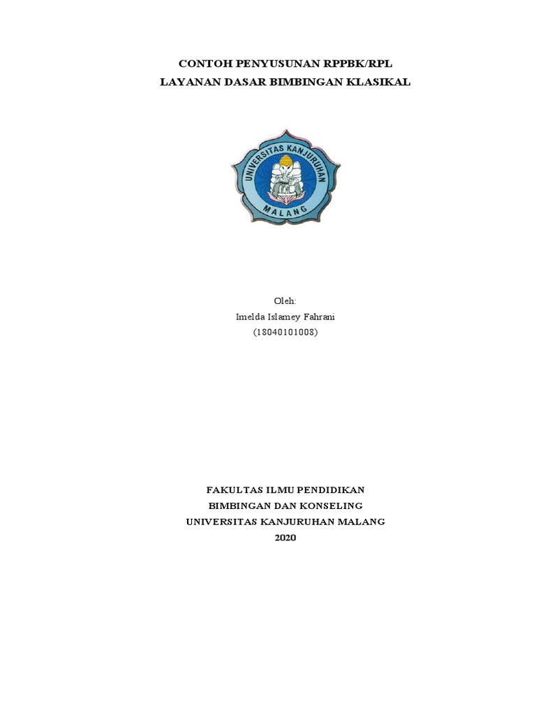 Contoh RPL BK Layanan Dasar Bimbingan Klasikal | PDF
