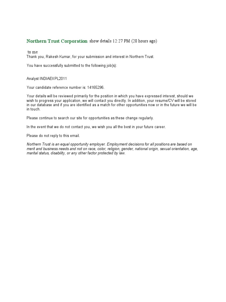 Northern Trust Corporation PDF