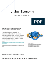 Global Economy: Romeo G. Bobis JR