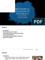 Mechanical Behavior of Materials: Lecture 5: Plasticity by Dr. Yumna Qureshi