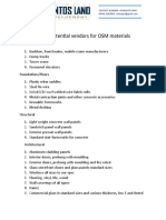 List of Potential Vendors For OSM Materials