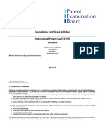 PEB Foundation Certificate International Patent Law FC3 (P5) Syllabus