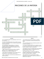 TRANSFORMACIONES DE LA MATERIA - Crossword Labs