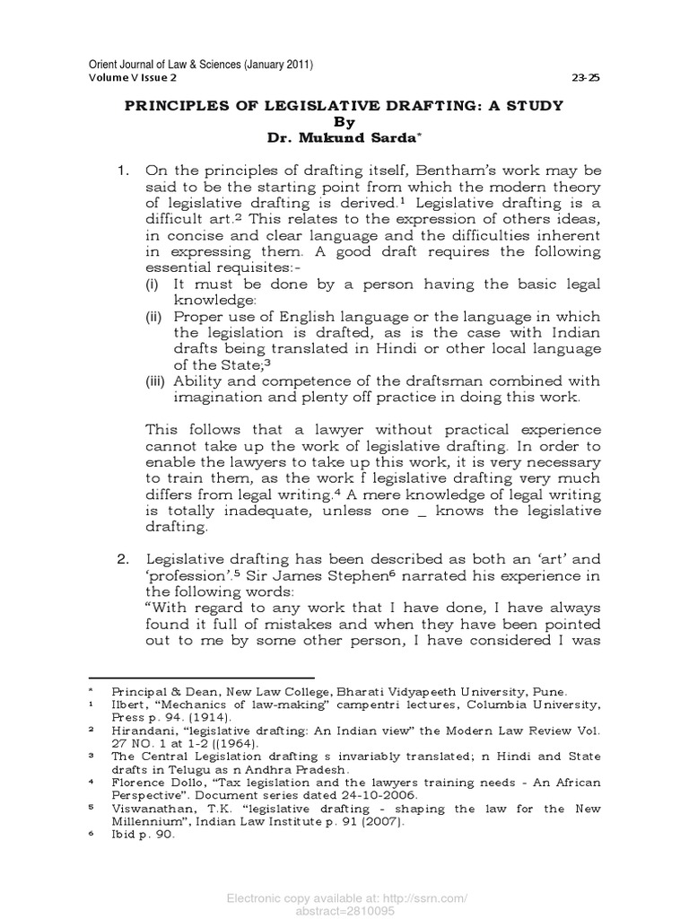 Principles of Legislative Drafting A Study Dr. Mukund Sarda PDF