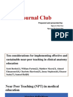 Journal Club on Near Peer Teaching in Medical Education