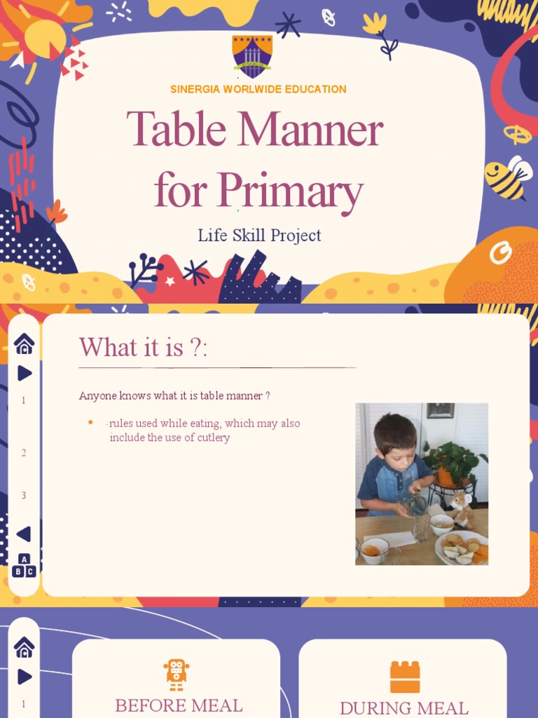 Table Manners Guide for Primary Kids | PDF | Cooking, Food & Wine ...