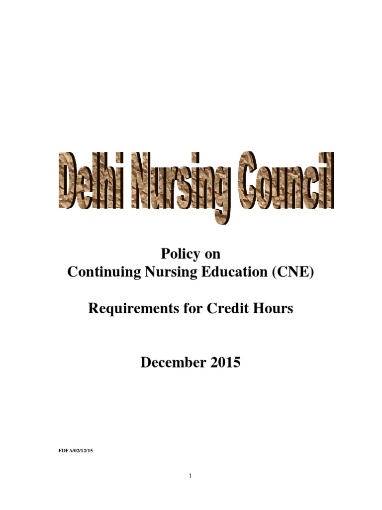 CNE Credits Hours Details PDF Nursing Professional Certification