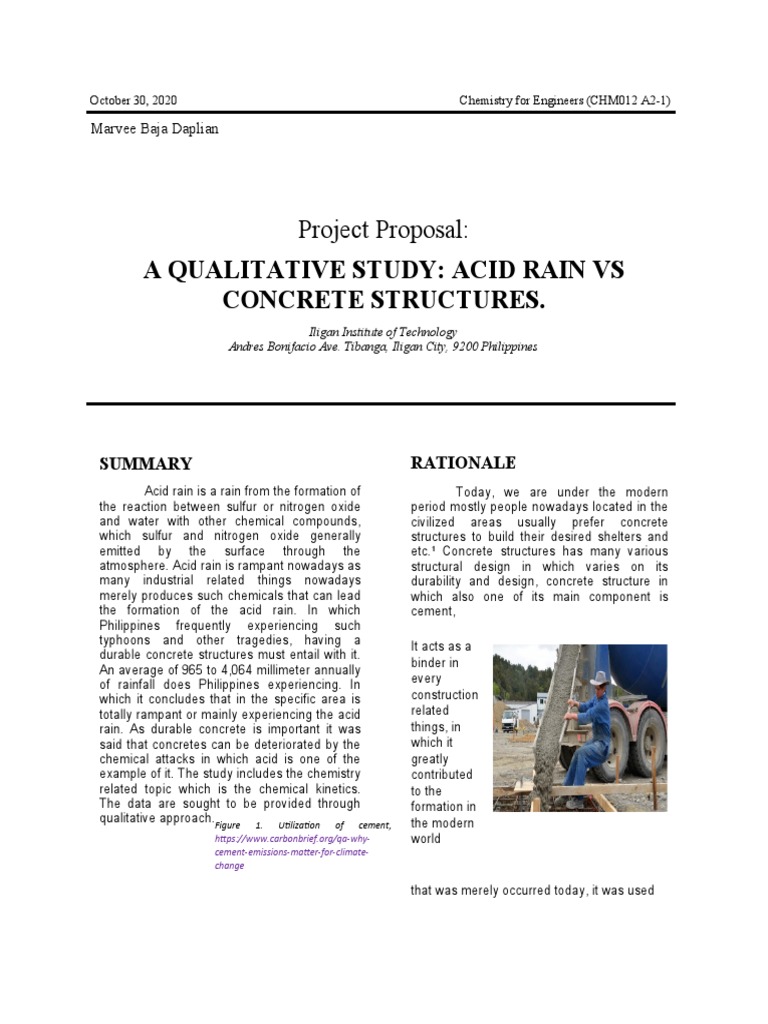 A Qualitative Study: Acid Rain VS Concrete Structures | PDF | Nitric ...