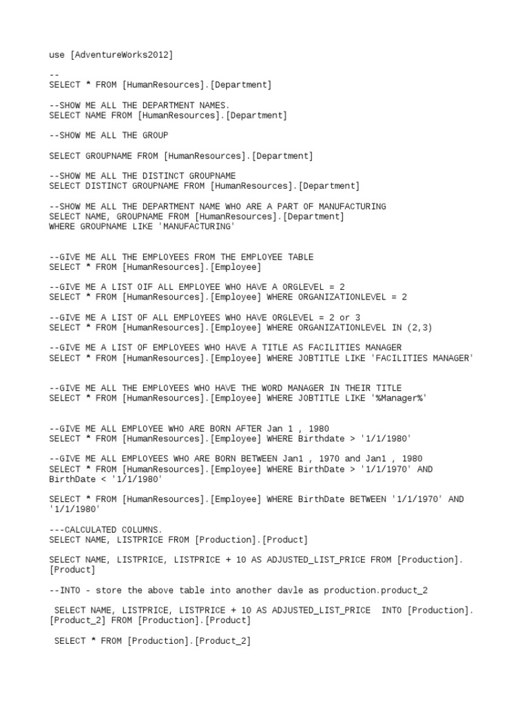 Queries | PDF | Data Management | Databases