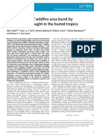 Amplification of Wildfire Area Burnt by Hydrological Drought in The Humid Tropics