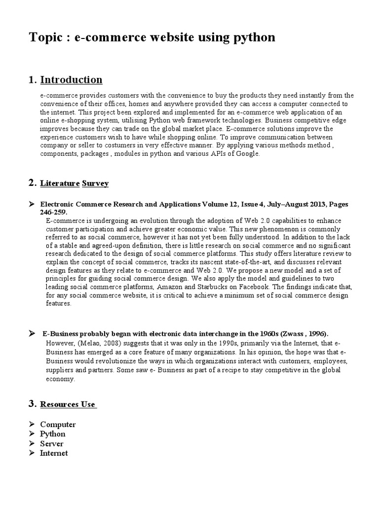 E-Commerce Website Using Python | PDF | E Commerce | Web 2.0
