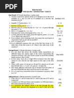 Math Quiz Bee Grade 7 | PDF | Area | Ratio
