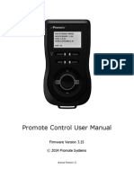 Promote Control User Manual: Firmware Version 3.15 © 2014 Promote Systems