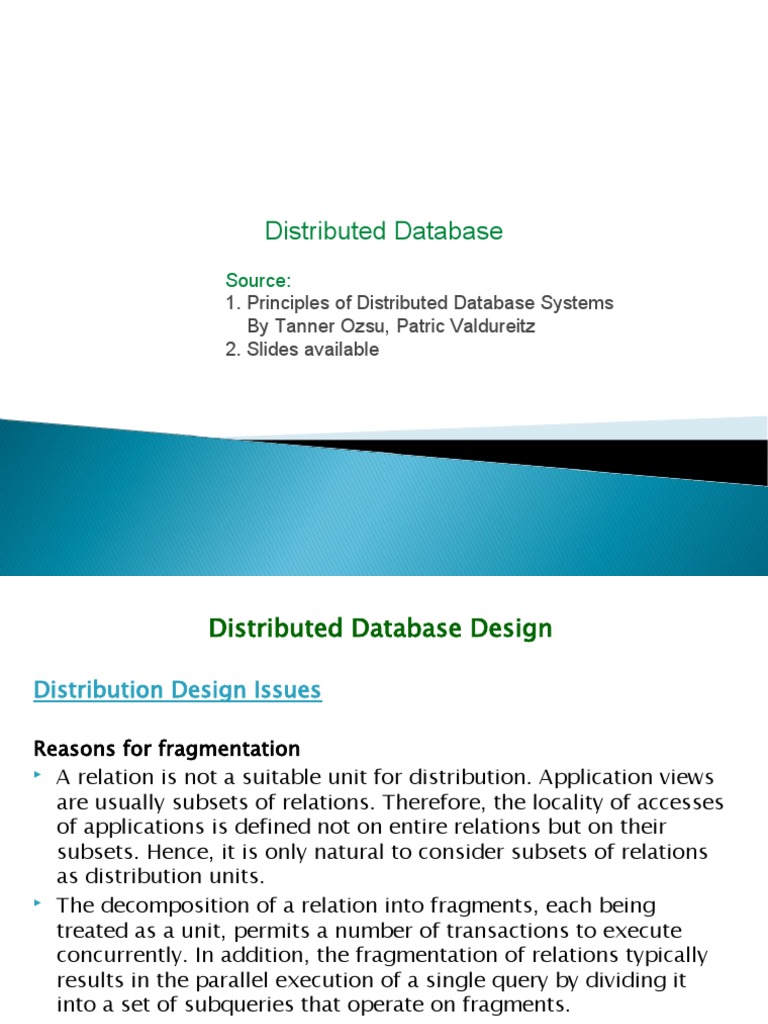 Distributed Database: Source | PDF | Relational Database | Databases