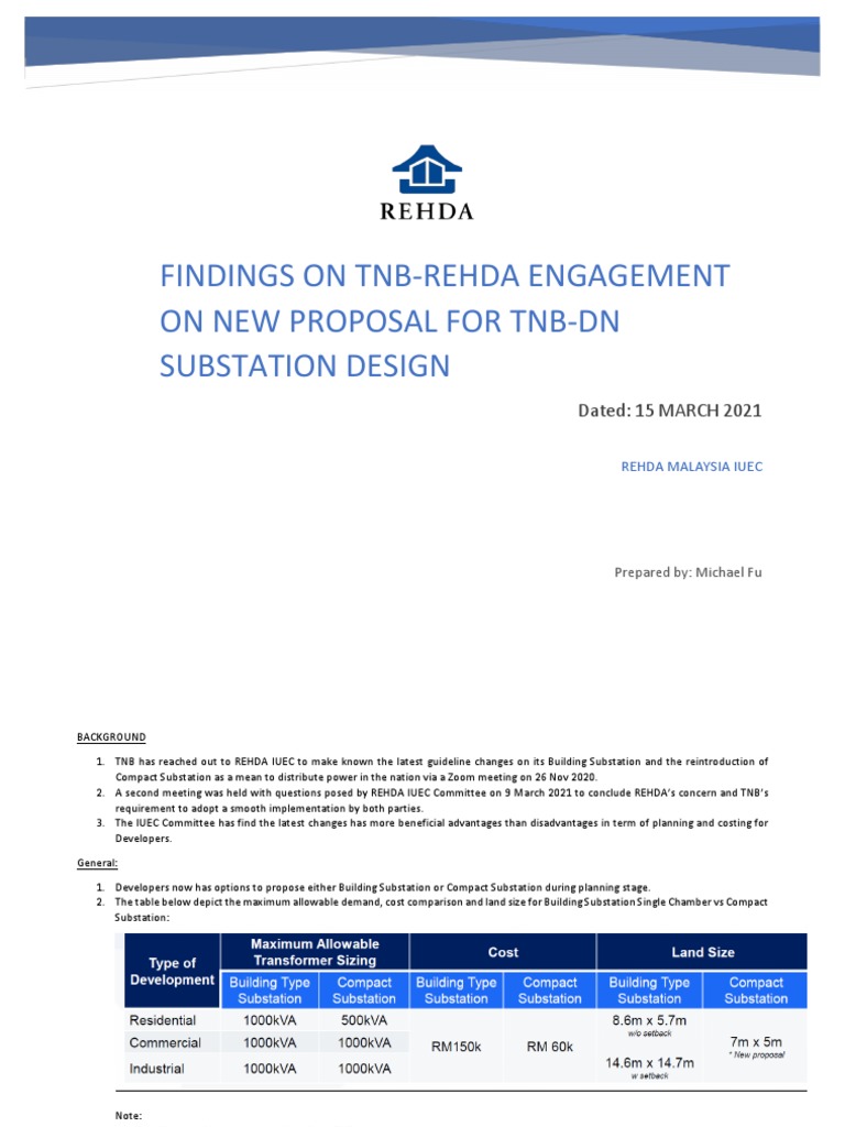 TNB Engagement On DN Substation | PDF | Electrical Substation | Business