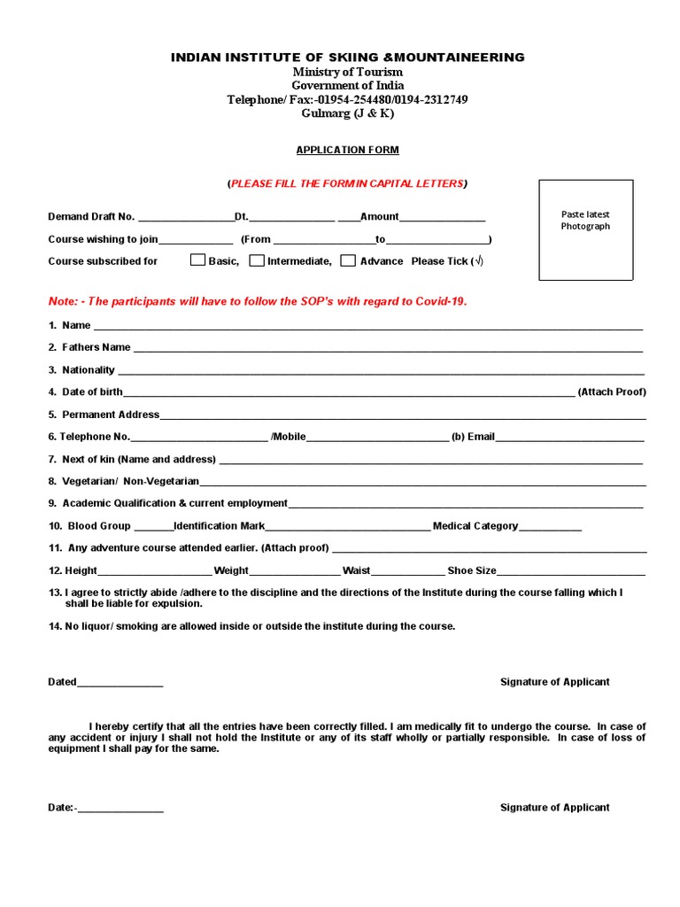 Indian Institute of Skiing &mountaineering PDF Business