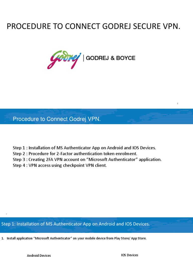 Procedure To Connect Godrej Secure VPN PDF Computer Mediated
