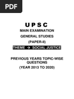 Main Examination General Studies (Paper-Ii) : Theme Social Justice