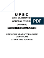 Main Examination General Studies (Paper-Ii) : Theme Social Justice