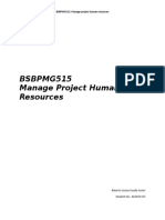 BSBPMG515: Manage Project Human Resources