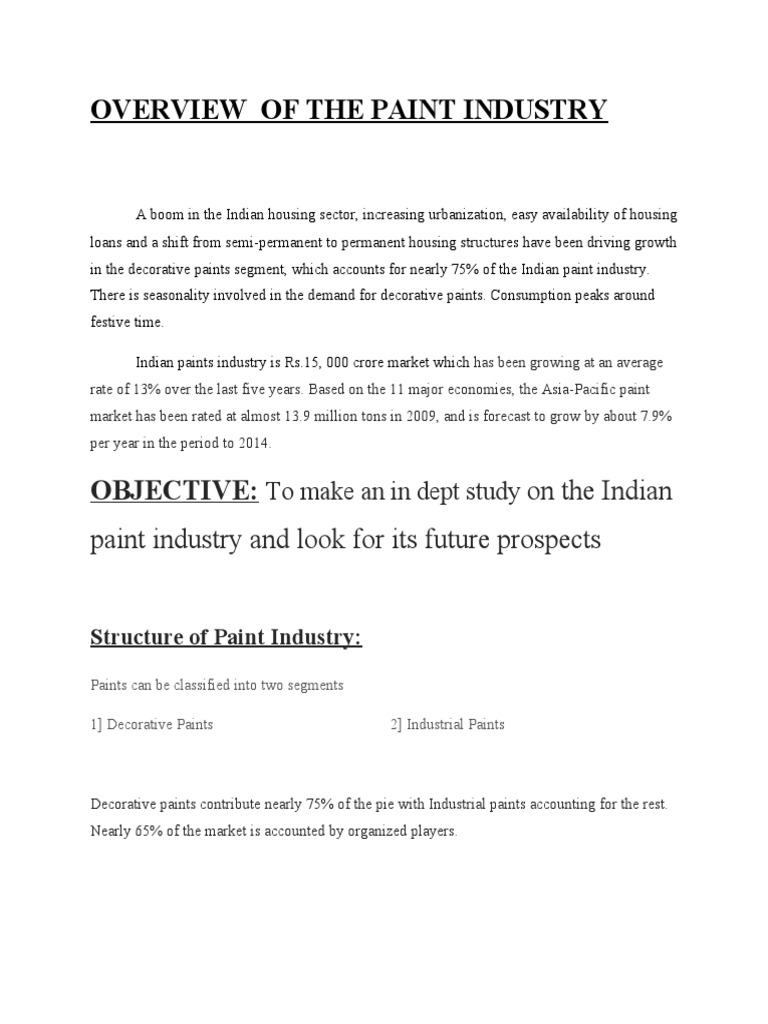 Overview of The Paint Industry PDF