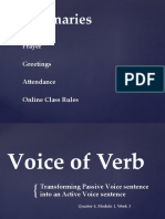 Quarter 4 Module 1 Week 2 Transforming The Voice of Verb
