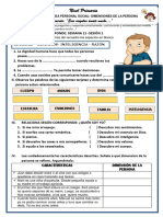 ACTIVIDADes DE LAS DIMENSIONES