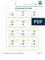 Addition Worksheet (Two Digits) : Name