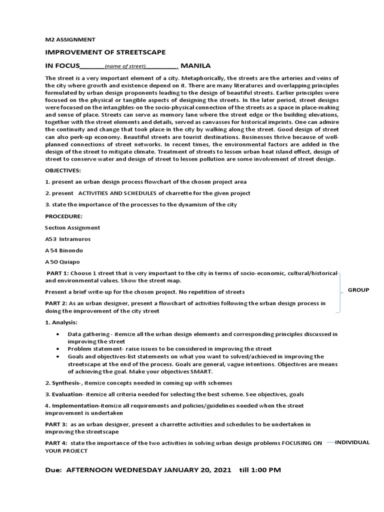 m2 Assignment All | PDF | Urban Design | Design