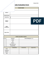 Vendor Evaluation Form