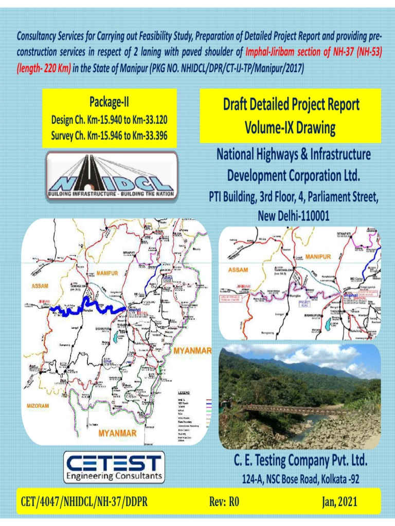 Imphal-Jiribam NH-37 Project Report | PDF