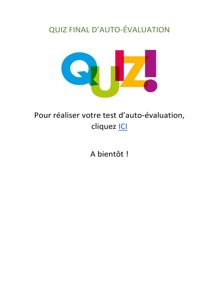 Quiz Final d'Auto-Évaluation | PDF