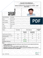 Council of Architecture: National Aptitude Test in Architecture (NATA) - 2020 Score Card