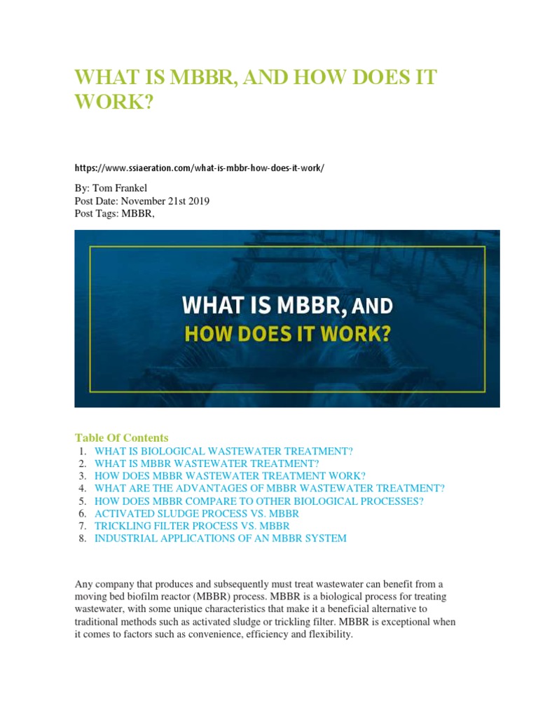 What Is MBBR, and How Does It Work | PDF | Sewage Treatment | Wastewater