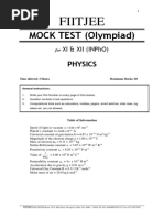 Mock Test - Olympiad - InPhO